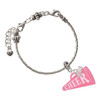 Fuchsia Crystal Bicone - Silver Plated Twist Rope Bead Charm Dangle with Mini Year 2026 on a large hole bead bracelet Jewelry Ideas and Examples