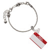10mm Hot Pink Crystal Heart - Silver Plated Twist Rope Bead Charm Dangle with Mini Year 2026 on a large hole bead bracelet Jewelry Ideas and Examples