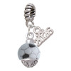 Silver Plated 3-D Enamel Soccerball Spinner - Silver Plated Twist Rope Bead Charm Dangle with Mini Year 2026: Year to Remember Jewelry Gift - Celebrations