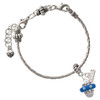 Fimo Clay Teddy Bear - Silver Plated Twist Rope Bead Charm Dangle with Mini Year 2026 on a large hole bead bracelet Jewelry Ideas and Examples
