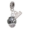 Silver Plated Paw on Hatched Background Spinners - Silver Plated Twist Rope Bead Charm Dangle with Mini Year 2026: Year to Remember Jewelry Gift - Celebrations