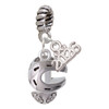 Silver Plated Horseshoe Spinners - Silver Plated Twist Rope Bead Charm Dangle with Mini Year 2026: Year to Remember Jewelry Gift - Celebrations