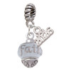 Silver Plated Faith on White Spinners - Silver Plated Twist Rope Bead Charm Dangle with Mini Year 2026: Year to Remember Jewelry Gift - Celebrations