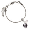 Resin Black Bull Terrier Dog - Silver Plated Twist Rope Bead Charm Dangle with Mini Year 2026 on a large hole bead bracelet Jewelry Ideas and Examples