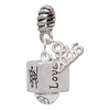 Silver Plated Chinese Symbol Love Square Spinner - Silver Plated Twist Rope Bead Charm Dangle with Mini Year 2026: Year to Remember Jewelry Gift - Celebrations