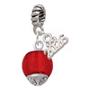 12mm Glass Scarlett Red Roller Spinner - Silver Plated Twist Rope Bead Charm Dangle with Mini Year 2026: Year to Remember Jewelry Gift - Celebrations