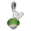 Green Faceted Glass Spinner - Silver Plated Twist Rope Bead Charm Dangle with Mini Year 2026: Year to Remember Jewelry Gift - Celebrations