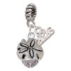 Silver Plated Sand Dollar Spinner - Silver Plated Twist Rope Bead Charm Dangle with Mini Year 2026: Year to Remember Jewelry Gift - Celebrations