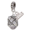 Silver Plated Antiqued Woven Rope Spinner - Silver Plated Twist Rope Bead Charm Dangle with Mini Year 2026: Year to Remember Jewelry Gift - Celebrations