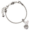 Silver Plated Zig Zag with Braid Spinner - Silver Plated Twist Rope Bead Charm Dangle with Mini Year 2026 on a large hole bead bracelet Jewelry Ideas and Examples