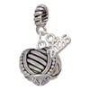 Silver Plated Large Rope with Cross Spinner - Silver Plated Twist Rope Bead Charm Dangle with Mini Year 2026: Year to Remember Jewelry Gift - Celebrations