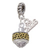 Two-tone Celtic Knot Trinity Band Spinner - Silver Plated Twist Rope Bead Charm Dangle with Mini Year 2026: Year to Remember Jewelry Gift - Celebrations
