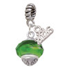 Green & Yellow Faceted Glass Spinner - Silver Plated Twist Rope Bead Charm Dangle with Mini Year 2026: Year to Remember Jewelry Gift - Celebrations