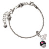 Silver Plated Hot Pink Dots on Black Spinner - Silver Plated Twist Rope Bead Charm Dangle with Mini Year 2026 on a large hole bead bracelet Jewelry Ideas and Examples