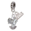 Silver Plated Dolphins Spinner - Silver Plated Twist Rope Bead Charm Dangle with Mini Year 2026: Year to Remember Jewelry Gift - Celebrations