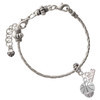 Silver Plated Antiqued Basketball Spinner - Silver Plated Twist Rope Bead Charm Dangle with Mini Year 2026 on a large hole bead bracelet Jewelry Ideas and Examples