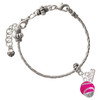 Silver Plated Hot Pink Softball with Stitching Spinner - Silver Plated Twist Rope Bead Charm Dangle with Mini Year 2026 on a large hole bead bracelet Jewelry Ideas and Examples