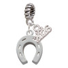 Silver Plated Horseshoe - Silver Plated Twist Rope Bead Charm Dangle with Mini Year 2026: Year to Remember Jewelry Gift - Celebrations