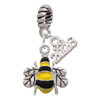 Silver Plated Enamel Bee - Silver Plated Twist Rope Bead Charm Dangle with Mini Year 2026: Year to Remember Jewelry Gift - Celebrations