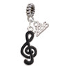 Silver Plated Black Clef - Silver Plated Twist Rope Bead Charm Dangle with Mini Year 2026: Year to Remember Jewelry Gift - Celebrations