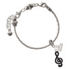 Silver Plated Black Clef - Silver Plated Twist Rope Bead Charm Dangle with Mini Year 2026 on a large hole bead bracelet Jewelry Ideas and Examples