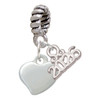 Silver Plated Small 2-D Puffy Heart - Silver Plated Twist Rope Bead Charm Dangle with Mini Year 2026: Year to Remember Jewelry Gift - Celebrations