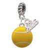 Silver Plated Large Tennis Ball - Silver Plated Twist Rope Bead Charm Dangle with Mini Year 2026: Year to Remember Jewelry Gift - Celebrations