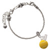 Silver Plated Large Tennis Ball - Silver Plated Twist Rope Bead Charm Dangle with Mini Year 2026 on a large hole bead bracelet Jewelry Ideas and Examples