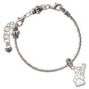 Silver Plated Small White Paw - Silver Plated Twist Rope Bead Charm Dangle with Mini Year 2026 on a large hole bead bracelet Jewelry Ideas and Examples