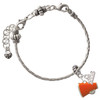 Silver Plated Small Orange Megaphone - Silver Plated Twist Rope Bead Charm Dangle with Mini Year 2026 on a large hole bead bracelet Jewelry Ideas and Examples