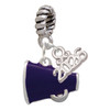 Silver Plated Small Purple Megaphone - Silver Plated Twist Rope Bead Charm Dangle with Mini Year 2026: Year to Remember Jewelry Gift - Celebrations