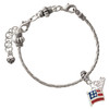 Silver Plated Mini USA Flag - Silver Plated Twist Rope Bead Charm Dangle with Mini Year 2026 on a large hole bead bracelet Jewelry Ideas and Examples