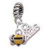 Silver Plated Mini Bumble Bee - Silver Plated Twist Rope Bead Charm Dangle with Mini Year 2026: Year to Remember Jewelry Gift - Celebrations