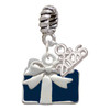 Silver Plated Blue Present - Silver Plated Twist Rope Bead Charm Dangle with Mini Year 2026: Year to Remember Jewelry Gift - Celebrations