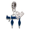 Silver Plated Enamel Blue Chai - Silver Plated Twist Rope Bead Charm Dangle with Mini Year 2026: Year to Remember Jewelry Gift - Celebrations