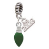 Silver Plated Green Christmas Light - Silver Plated Twist Rope Bead Charm Dangle with Mini Year 2026: Year to Remember Jewelry Gift - Celebrations