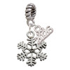 Silver Plated Snowflake - Silver Plated Twist Rope Bead Charm Dangle with Mini Year 2026: Year to Remember Jewelry Gift - Celebrations