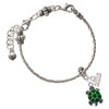 Silver Plated Green Top Turtle - Silver Plated Twist Rope Bead Charm Dangle with Mini Year 2026 on a large hole bead bracelet Jewelry Ideas and Examples