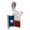 Silver Plated Texas Flag - Lone Star - Silver Plated Twist Rope Bead Charm Dangle with Mini Year 2026: Year to Remember Jewelry Gift - Celebrations