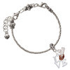 Silver Plated Love with Football - Silver Plated Twist Rope Bead Charm Dangle with Mini Year 2026 on a large hole bead bracelet Jewelry Ideas and Examples