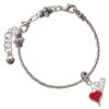 Silver Plated Small Long Red Heart - Silver Plated Twist Rope Bead Charm Dangle with Mini Year 2026 on a large hole bead bracelet Jewelry Ideas and Examples