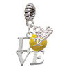 Silver Plated Love with Tennis Ball - Silver Plated Twist Rope Bead Charm Dangle with Mini Year 2026: Year to Remember Jewelry Gift - Celebrations