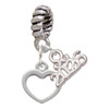 Silver Plated Mini Outline Heart - Silver Plated Twist Rope Bead Charm Dangle with Mini Year 2026: Year to Remember Jewelry Gift - Celebrations