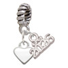 Silver Plated Mini Two Sided White Heart - Silver Plated Twist Rope Bead Charm Dangle with Mini Year 2026: Year to Remember Jewelry Gift - Celebrations