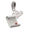 Silver Plated Diploma - Silver Plated Twist Rope Bead Charm Dangle with Mini Year 2026: Year to Remember Jewelry Gift - Celebrations