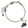 Silver Plated Black Ice Skates - Silver Plated Twist Rope Bead Charm Dangle with Mini Year 2026 on a large hole bead bracelet Jewelry Ideas and Examples