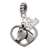 Silver Plated Heart with Horse Head - Silver Plated Twist Rope Bead Charm Dangle with Mini Year 2026: Year to Remember Jewelry Gift - Celebrations