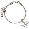 Silver Plated Longhorn Head Outline - Silver Plated Twist Rope Bead Charm Dangle with Mini Year 2026 on a large hole bead bracelet Jewelry Ideas and Examples