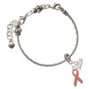 Silver Plated Pink Ribbon - Silver Plated Twist Rope Bead Charm Dangle with Mini Year 2026 on a large hole bead bracelet Jewelry Ideas and Examples