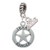 Silver Plated Texas Ranger Badge - Silver Plated Twist Rope Bead Charm Dangle with Mini Year 2026: Year to Remember Jewelry Gift - Celebrations